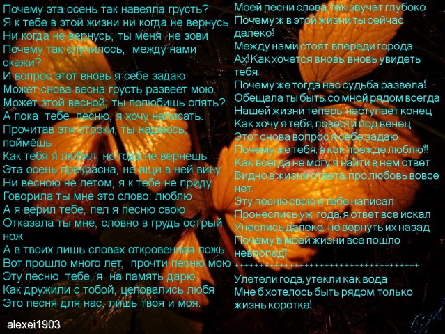 Почему эта осень так навеяла грусть
Фотограф: alexei1903

Просмотров: 2607
Комментариев: 0